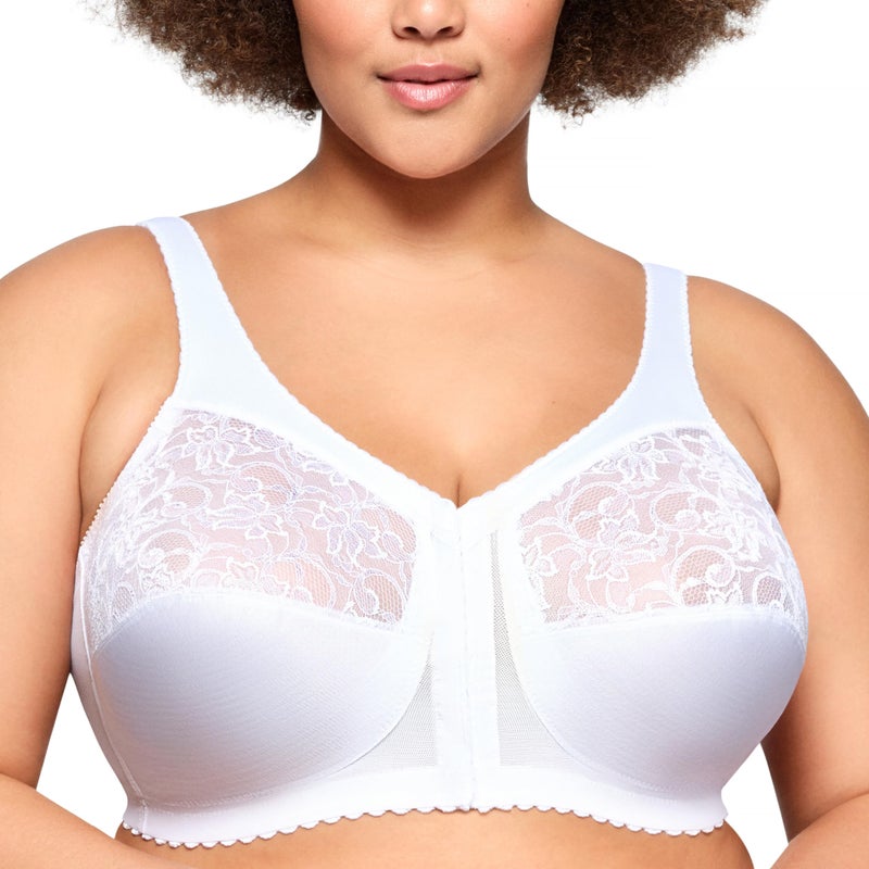 Glamorise Full Figure Plus Size MagicLift Front-Closure Support Bra Wirefree #1200 White - Image 1